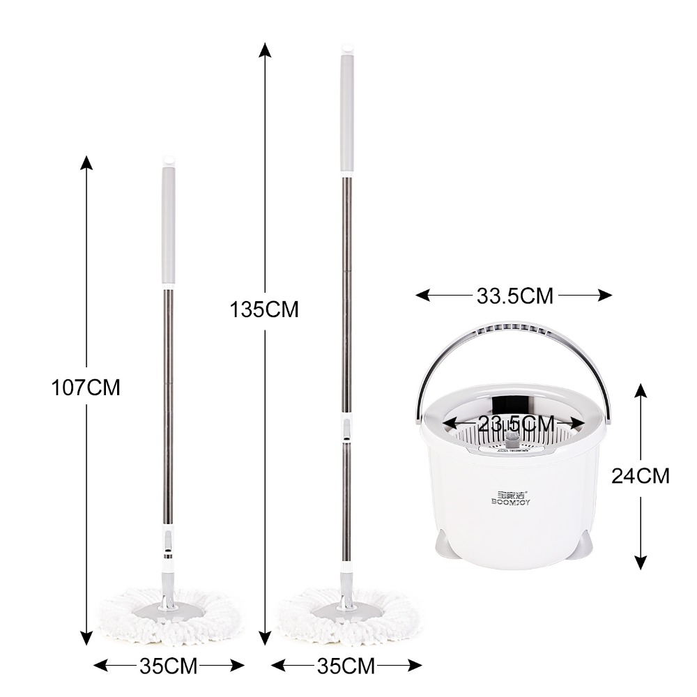 Yocada – serpillière rotative réglable avec seau de nettoyage, 2 pièces, tampons en microfibre, manche étendu pour outils de nettoyage du bois dur, 360