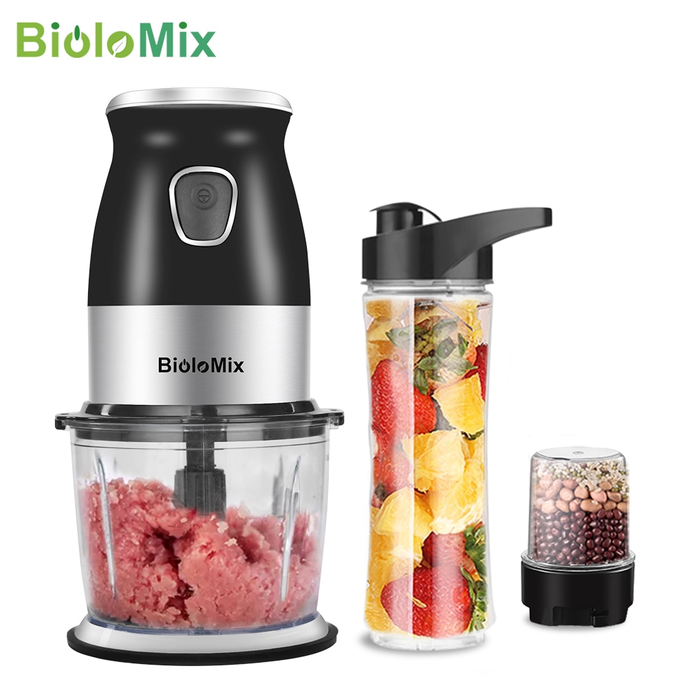 Mixeur personnel portable avec bol de hachoir, mélangeur, robot alimentaire, presse-agrumes avec bouteille de 600 ml, broyeur de viande, préparation de nourriture pour bébés